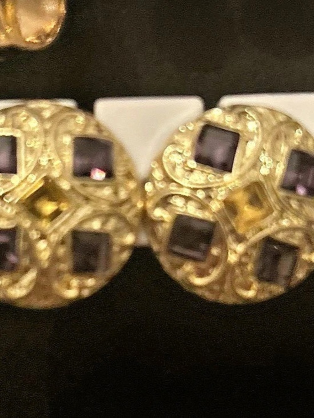 Gold & Black Statement Earrings Like New